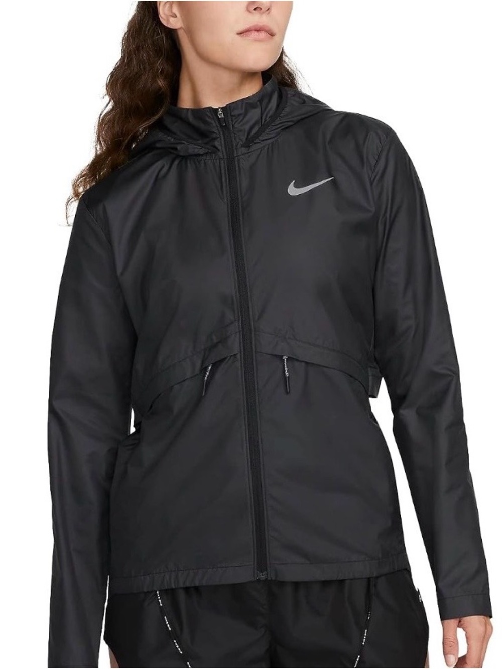 Nike Essential Lightweight Hooded Running Jacket Black Size S